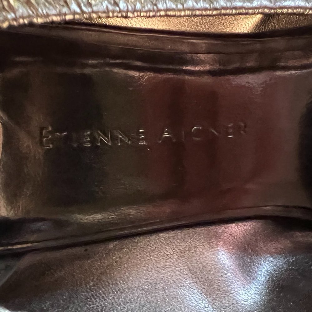 Etienne Aigner Dark Pewter Leather Loafer in Size 11 - Picture 9 of 10
